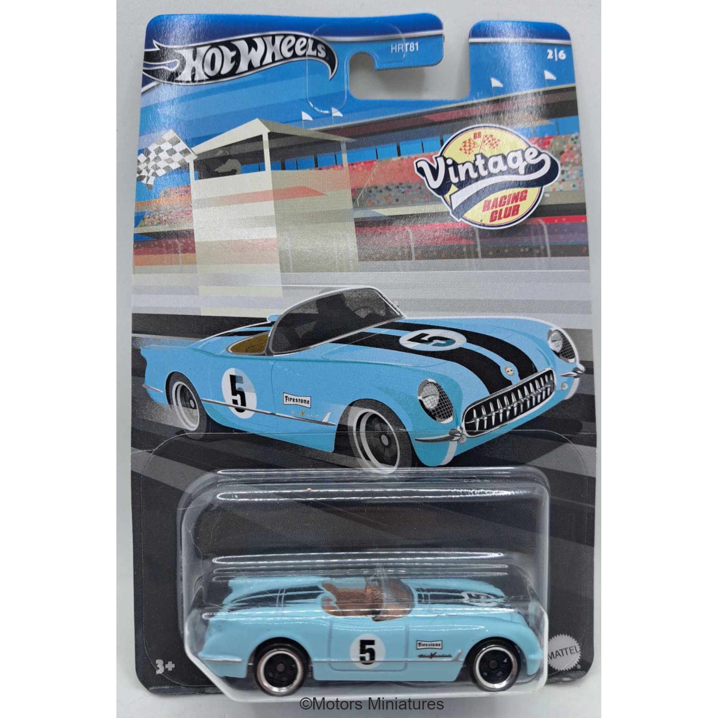 Corvette #5 1955 Bleu Vintage Car Club Hotwheels 1/64 - HWHRV01
