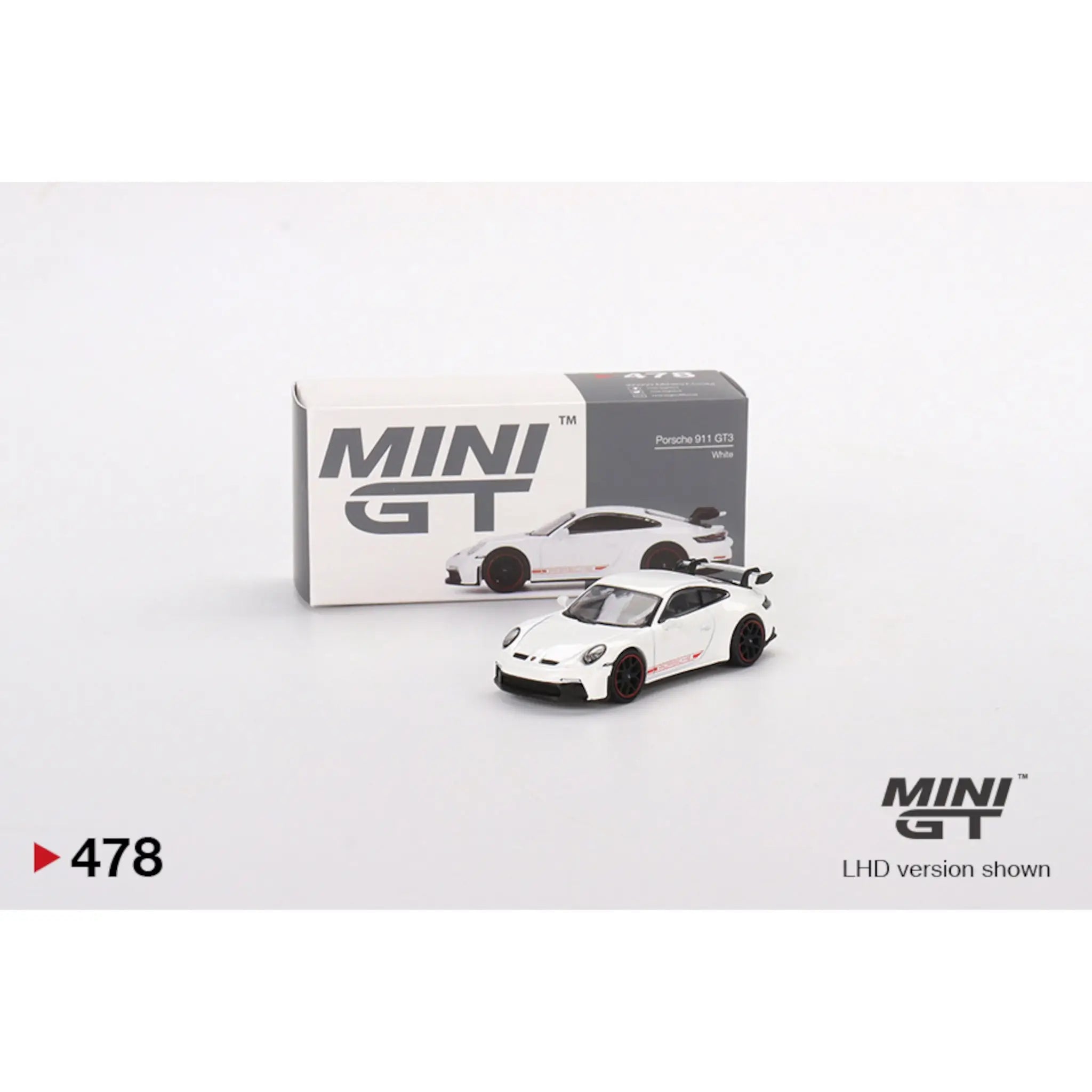 Porsche 911 GT3 white Mini GT 1/64