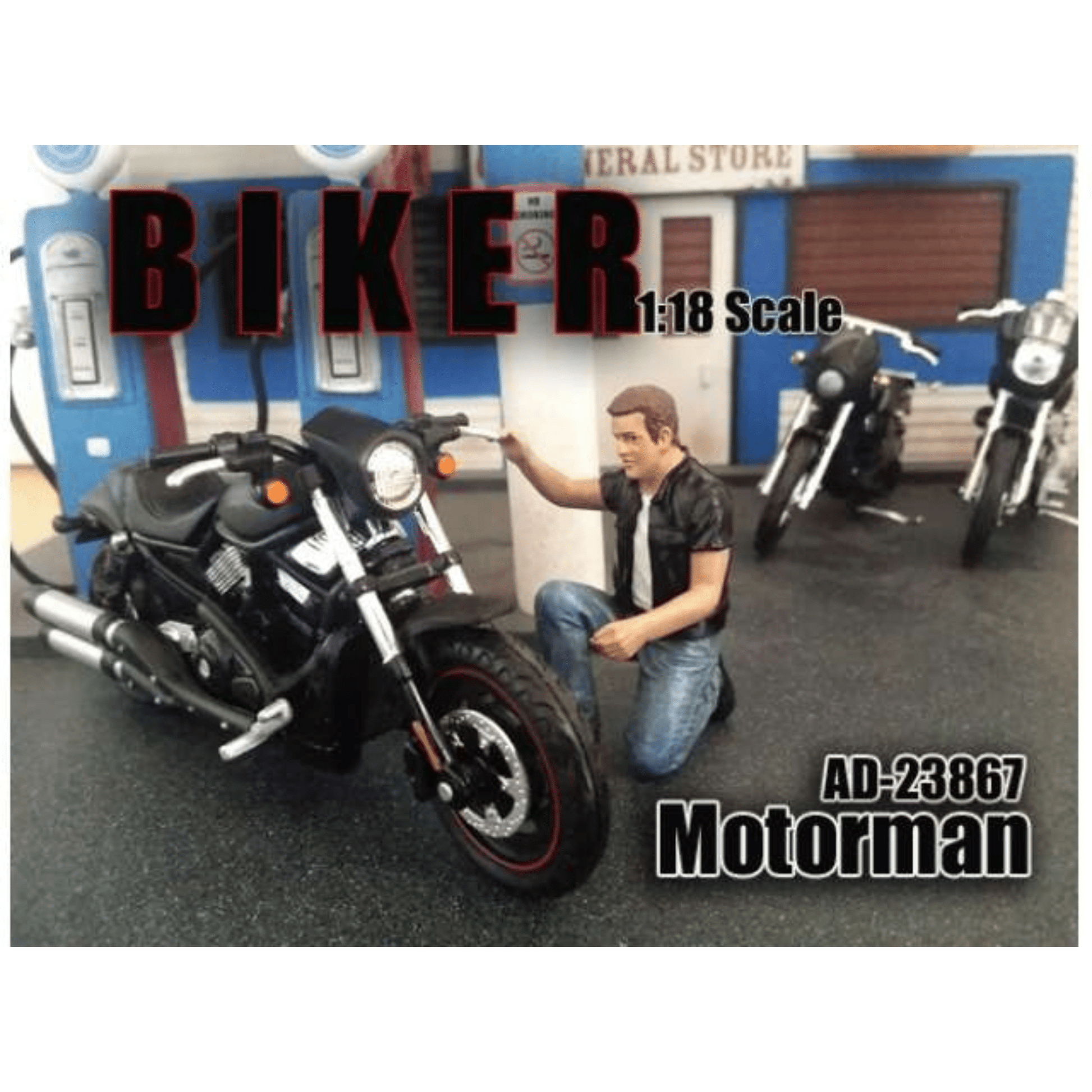 Biker Motorman American Diorama 1/18 - AD23867