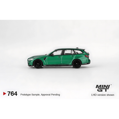 BMW M3 Competition Touring Isle of Man Green Metallic LHD Mini GT 1/64 - MGT00764 - L