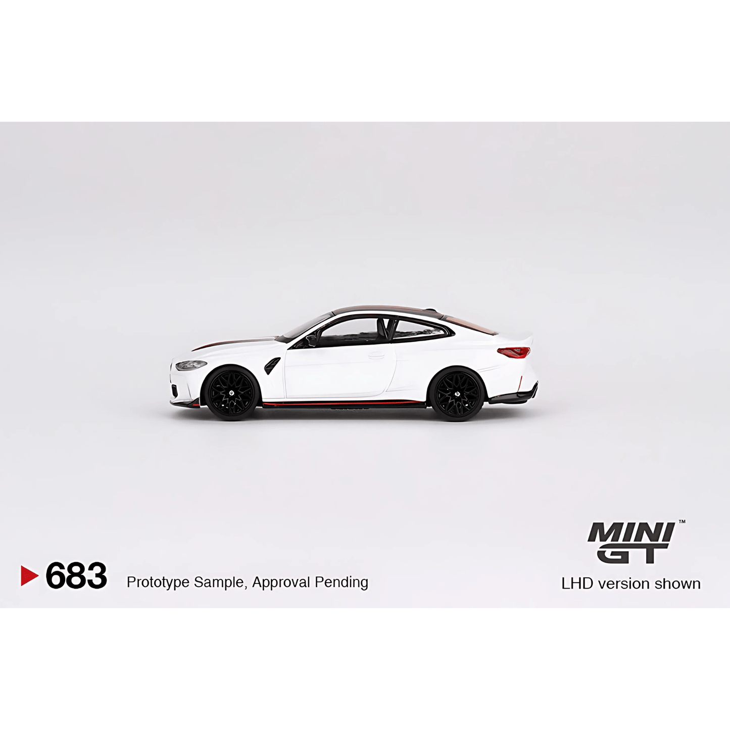 BMW M4 CSL Alpine White LHD Mini GT 1/64 - MGT00683 - L