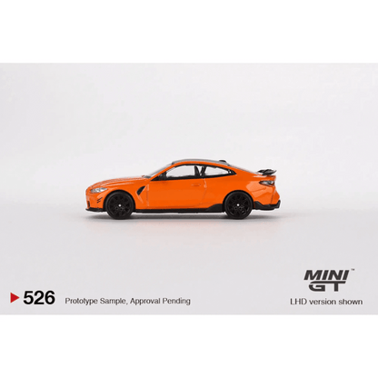 BMW M4 M-Performance G82 Fire Orange LHD Mini GT 1/64 - MGT00526LHD