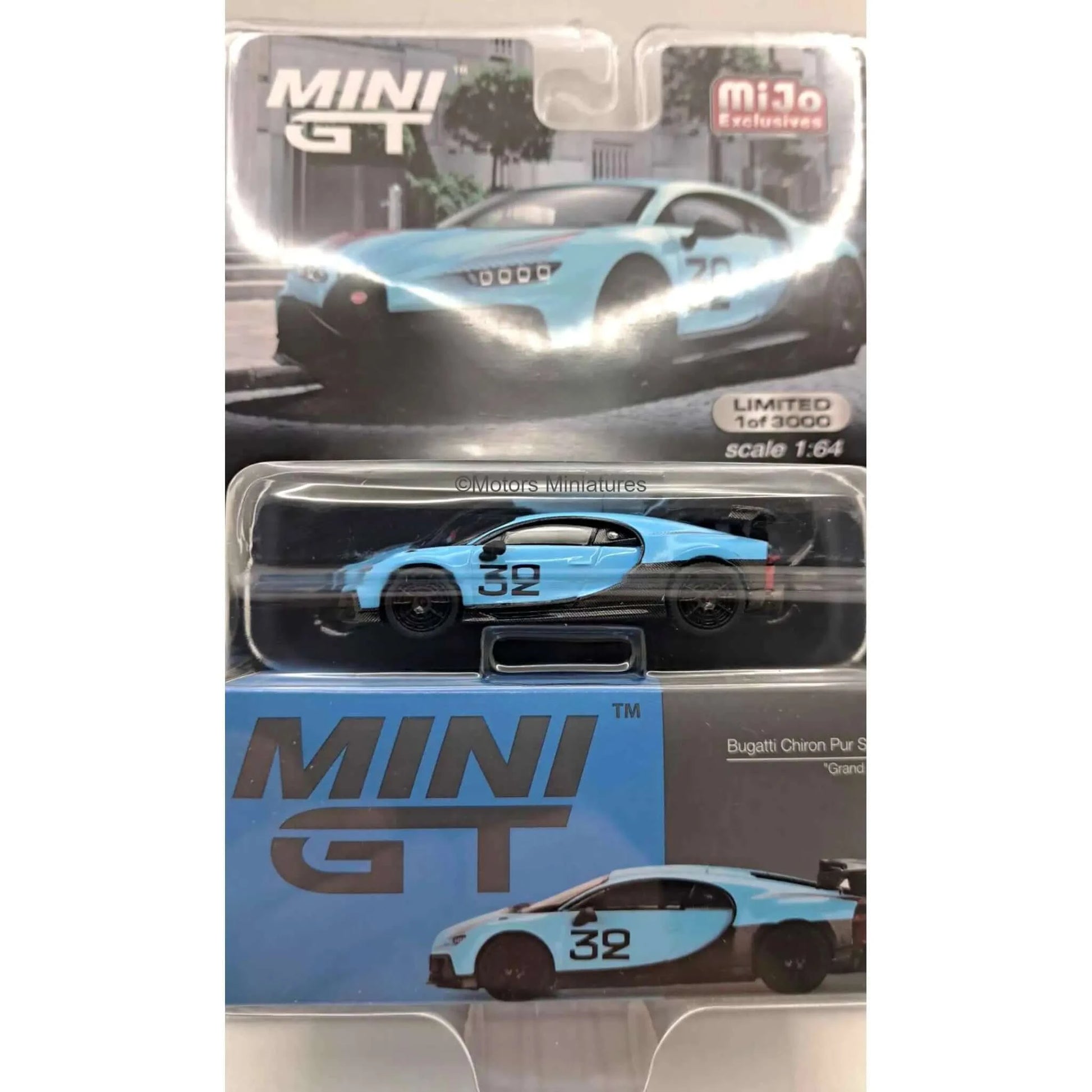 Bugatti Chiron Super Sport LHD Light Blue Mini GT 1/64 | Motors Miniatures