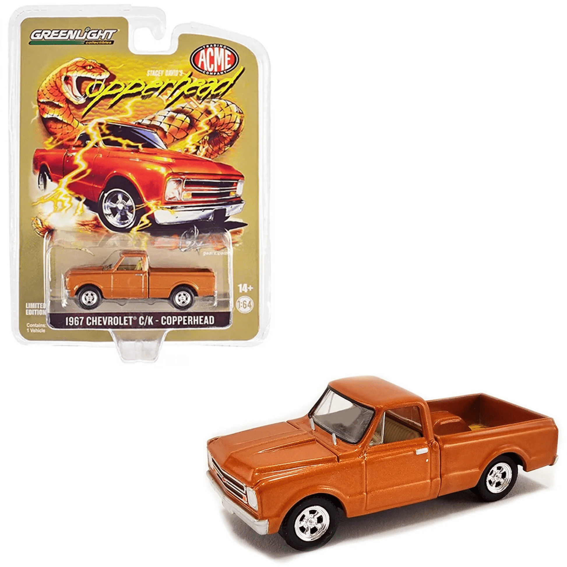 Chevrolet C/K Pick - up 1967 "Stacey David's Copperhead" Greenlight X Acme Diecast 1/64 - 51492