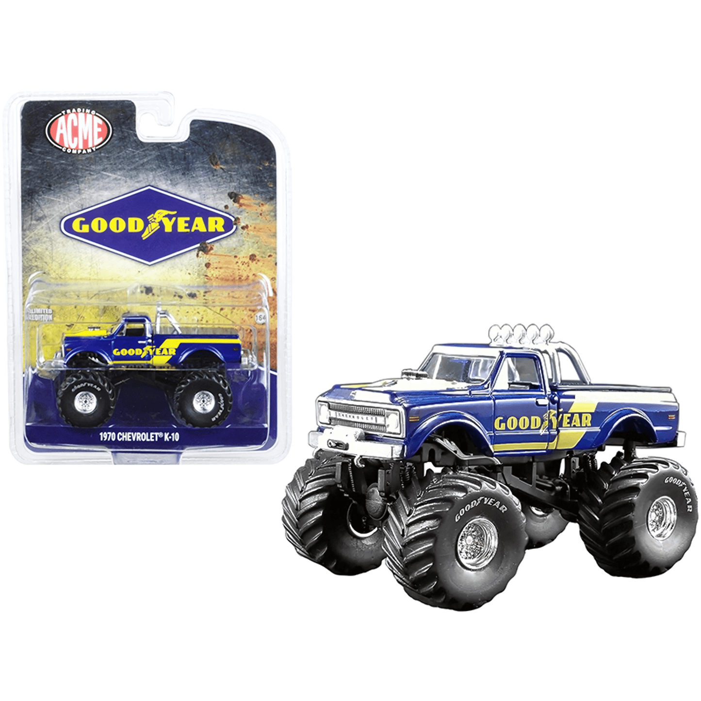 Chevrolet K - 10 Goodyear Monster Truck 1970 Acme Diecast 1/64 - 51267