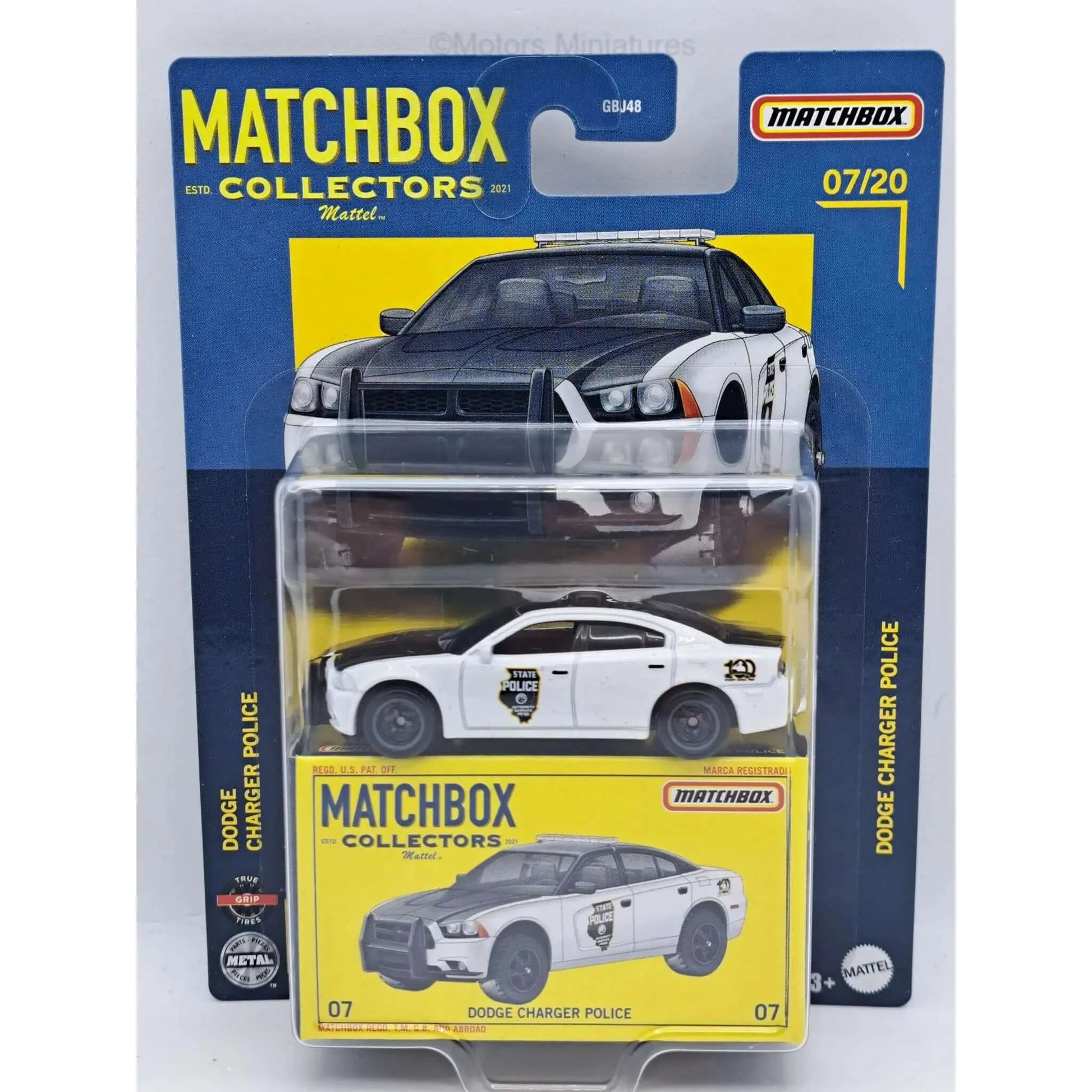 Dodge Charger Police Matchbox 1/64 | Motors Miniatures