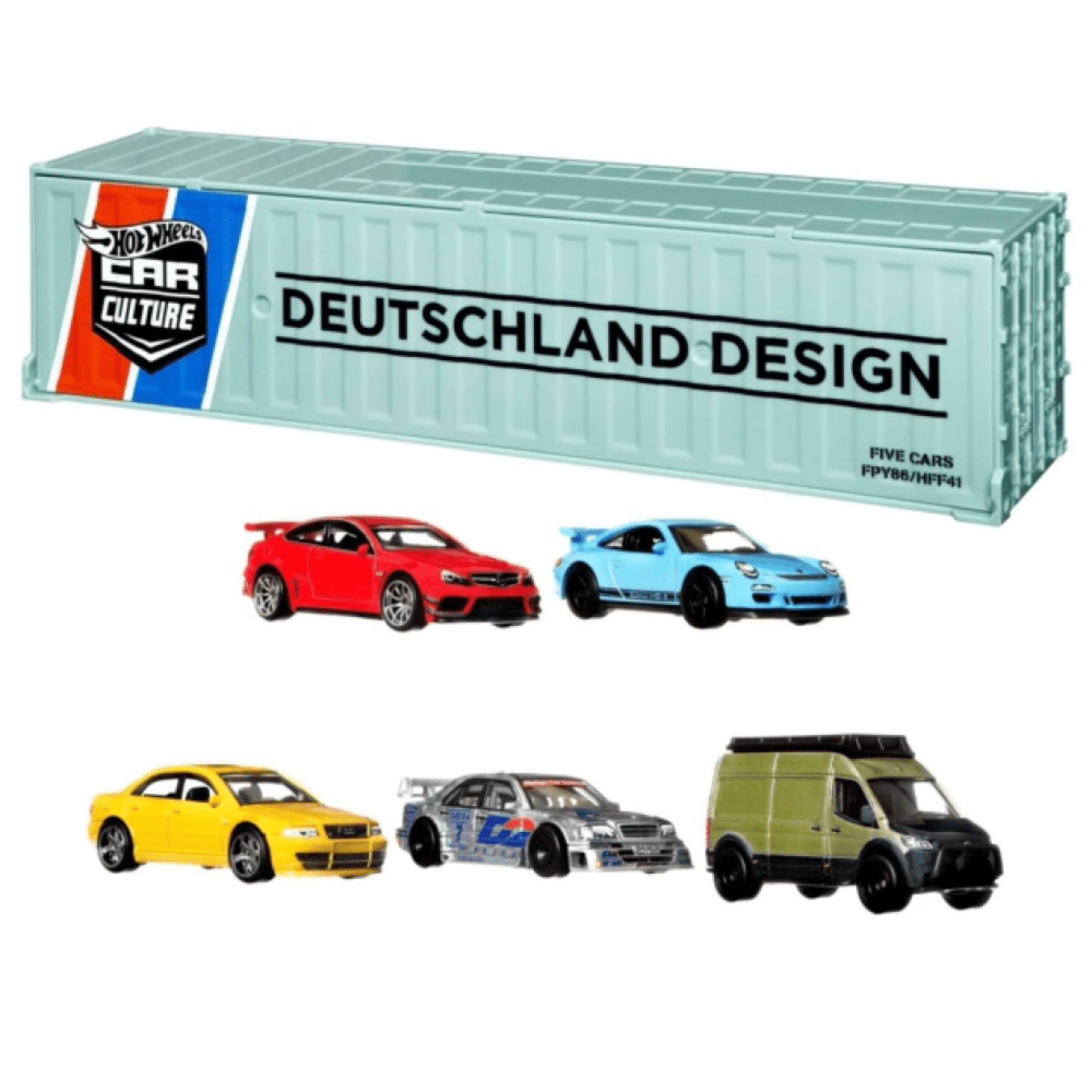 Fahrer Auf Der Autobahn Car Culture mix of 5 cars in a Special Container Packaging Hotwheels 1/64 - HFF41 - LA10