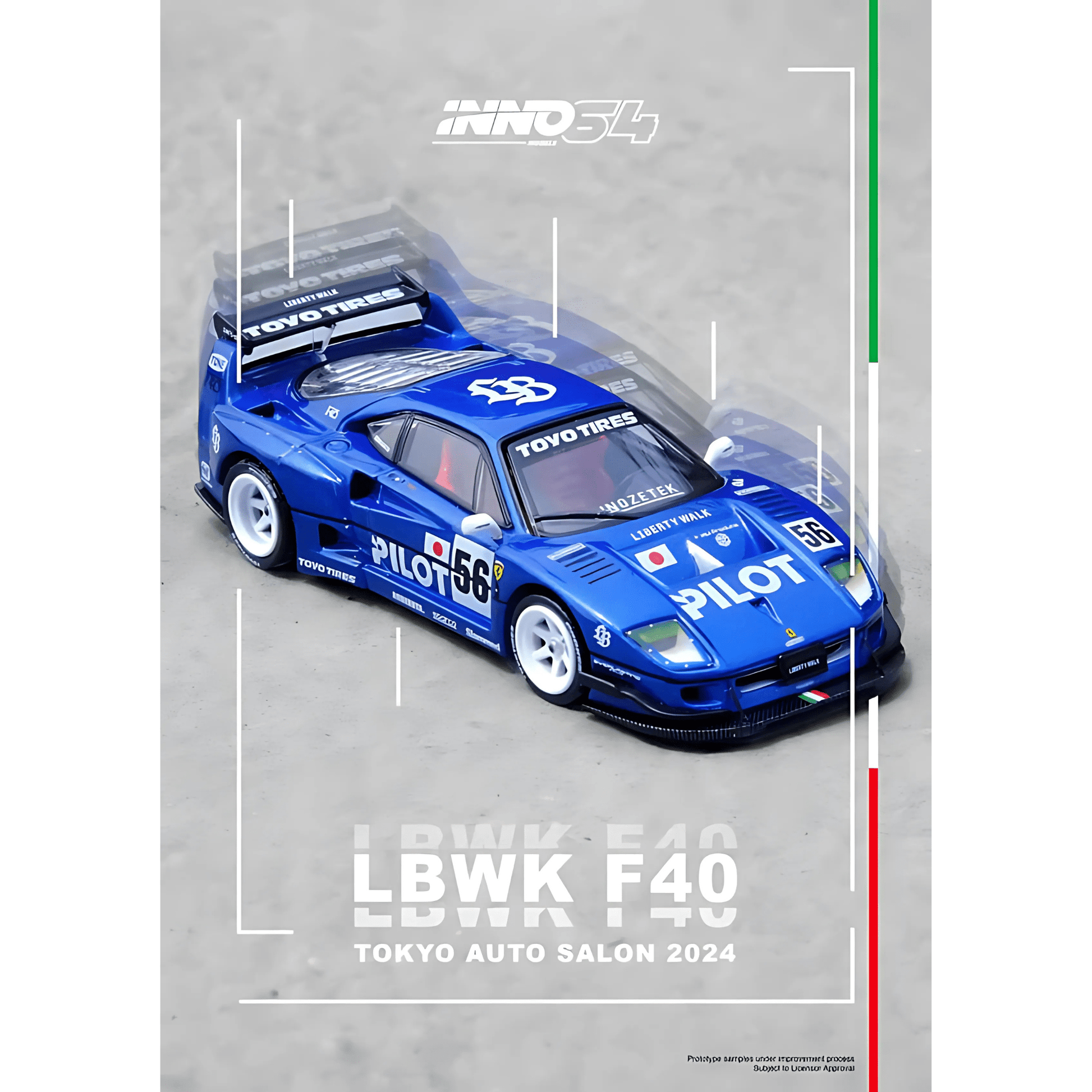 Ferrari F40 LBWK Tokyo Auto Salon 2024 Inno64 1/64 - in64 - LBWKF40 - TAS24