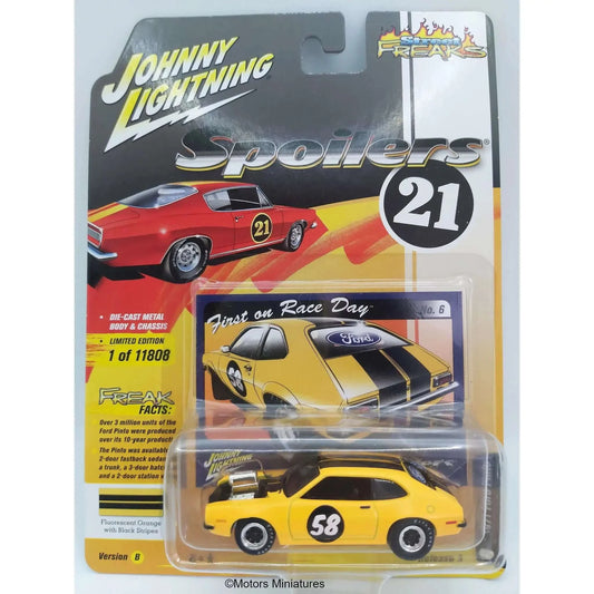 Ford Pinto Fluorescent Orange With Black Stripes Johnny Lightning 1/64 | Motors Miniatures