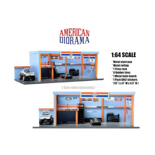 Gulf Garage Diorama American Diorama 1/64 - AD76531