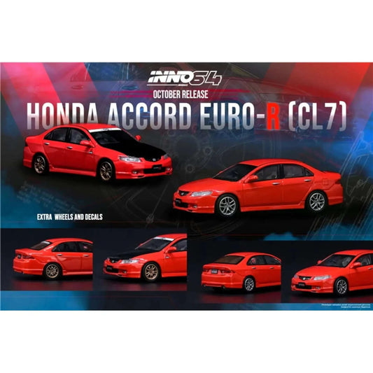 Honda Accord Euro-R CL7 Rouge Milano Inno64 1/64 | Motors Miniatures
