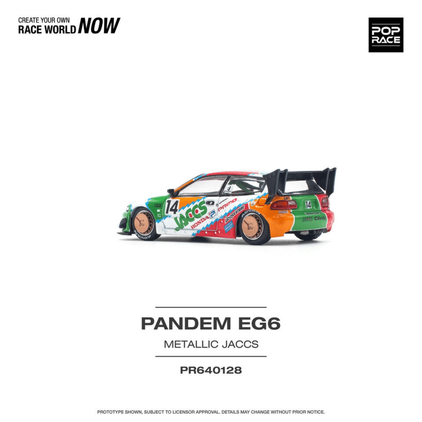 Honda Civic EG6 v1.5 Pandem JACCS Pop Race 1/64 - PR640128