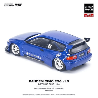 Honda Civic EG6 v1.5 Pandem Pop Race 1/64 - PR640127