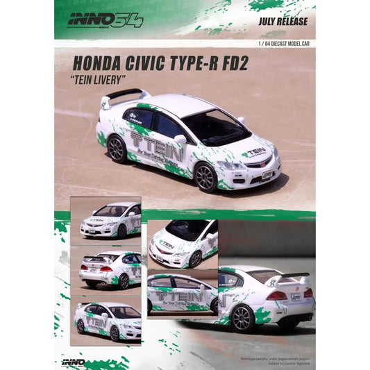 Honda Civic FD2 Type-R TEIN Inno64 1/64 - in64FD2TEIN