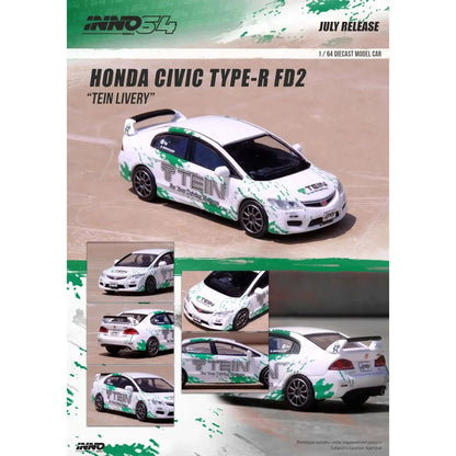 Honda Civic FD2 Type-R TEIN Inno64 1/64 | Motors Miniatures