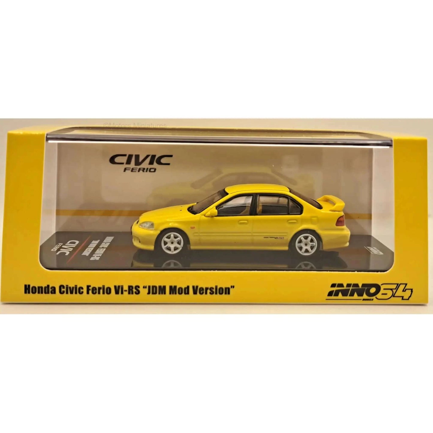 Honda Civic Ferio Vi-RS 1995 JDM Mod Version phoenix yellow Inno64 1/64 | Motors Miniatures