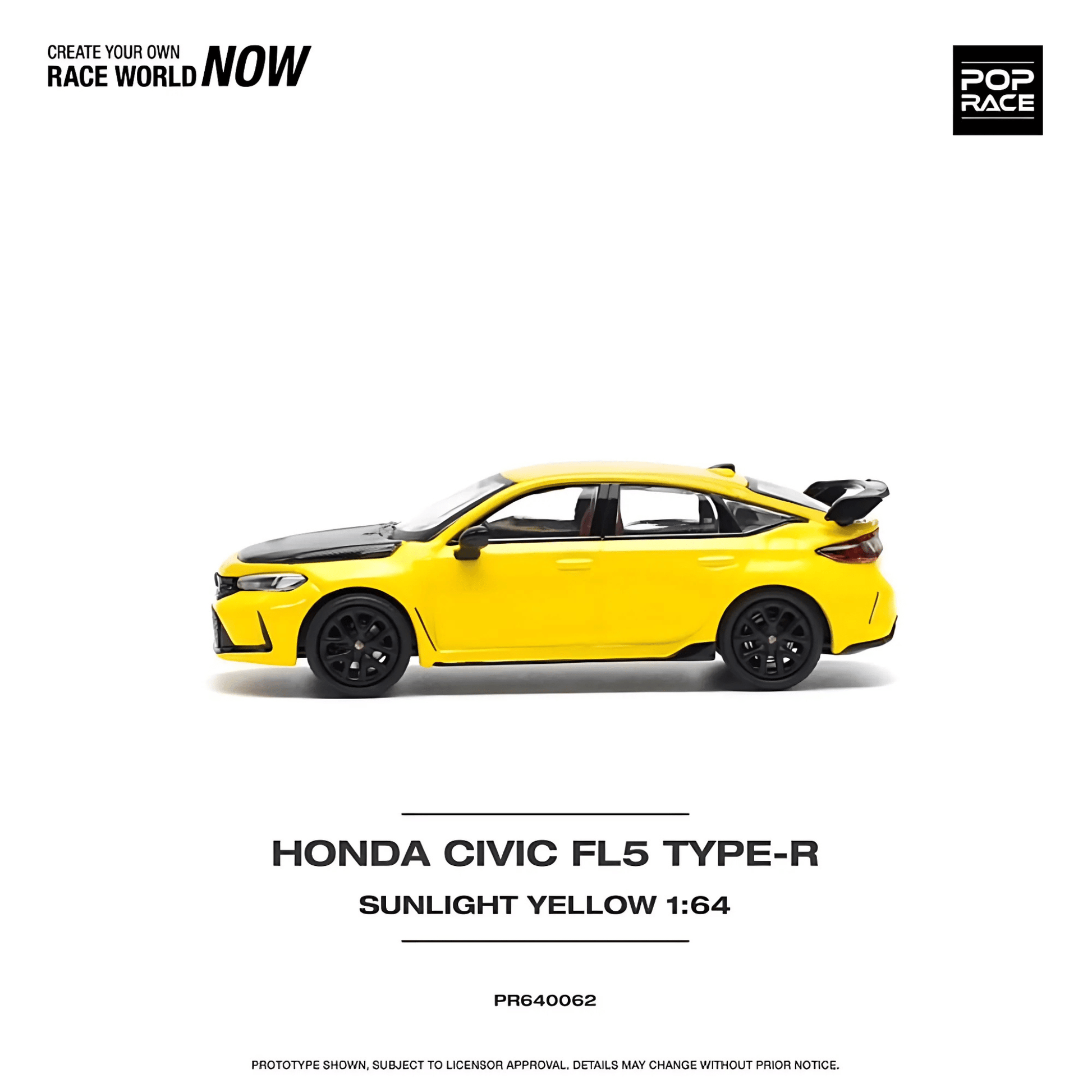 Honda Civic FL5 Type - R Sunlight Yellow Pop Race 1/64 - PR640062