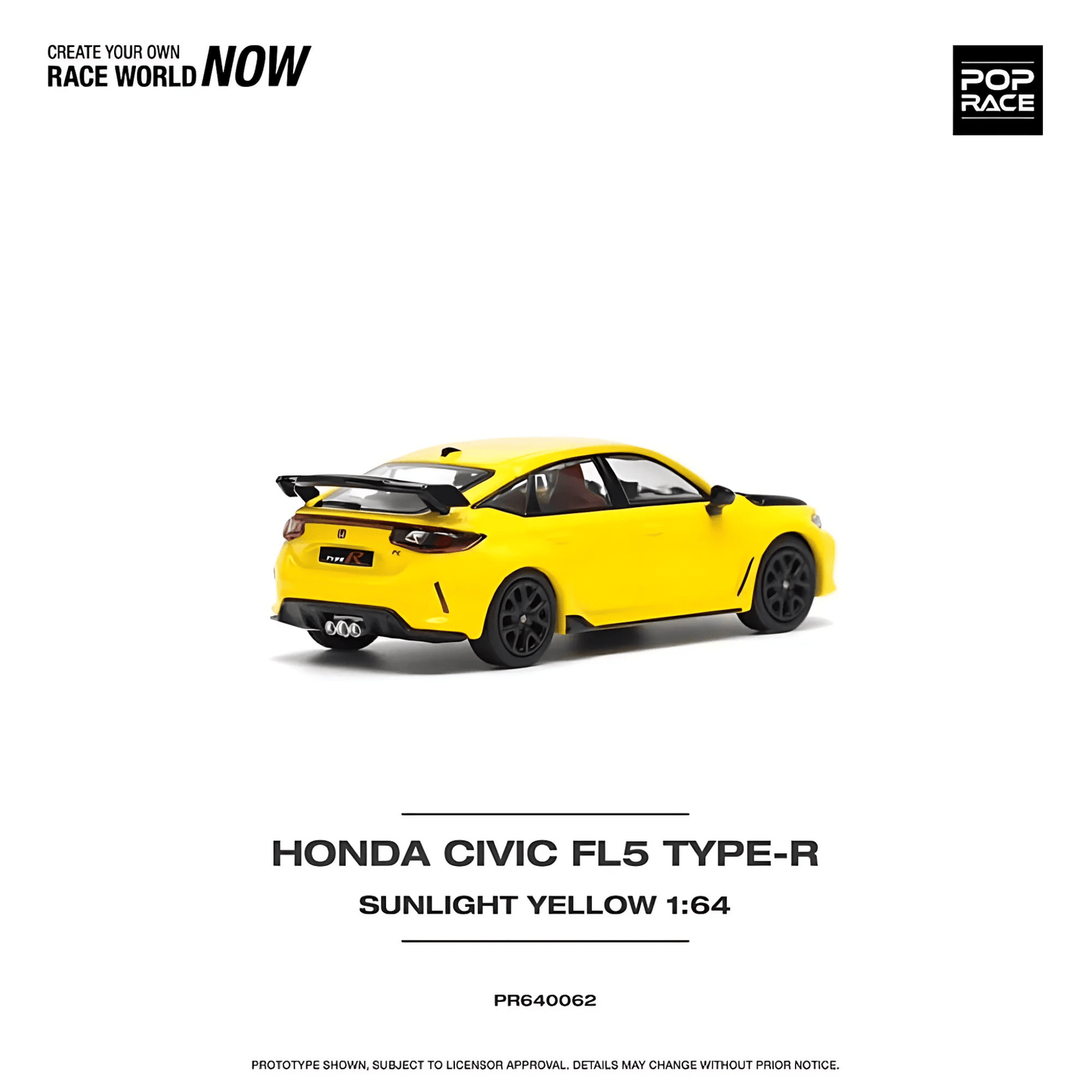 Honda Civic FL5 Type - R Sunlight Yellow Pop Race 1/64 - PR640062