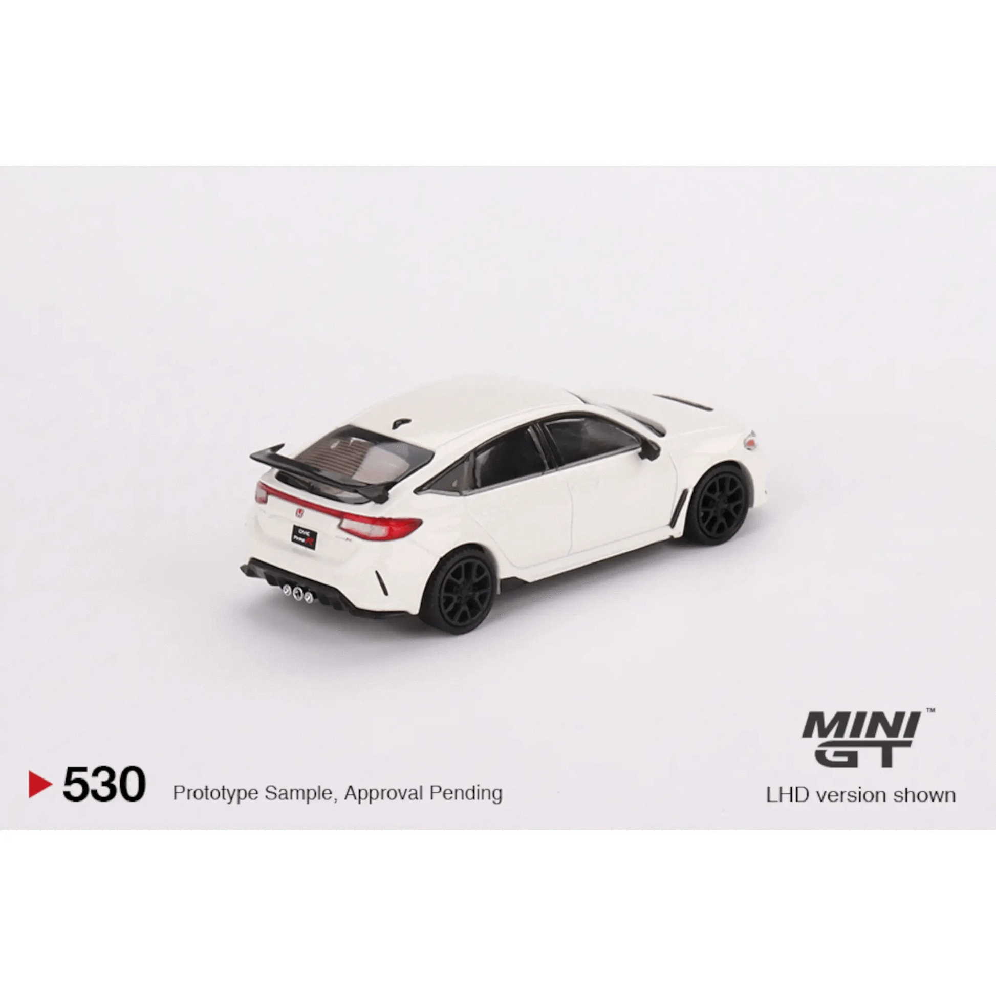 Honda Civic Type R 2023 White Championship LHD Mini GT 1/64 | Motors Miniatures