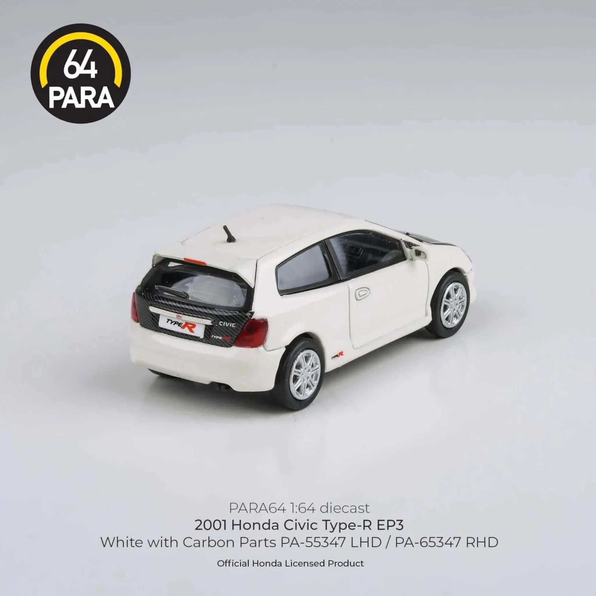 Honda Civic Type-R EP3 2001 white/Carbon Parts LHD Para64 1/64 - pa55347lhd