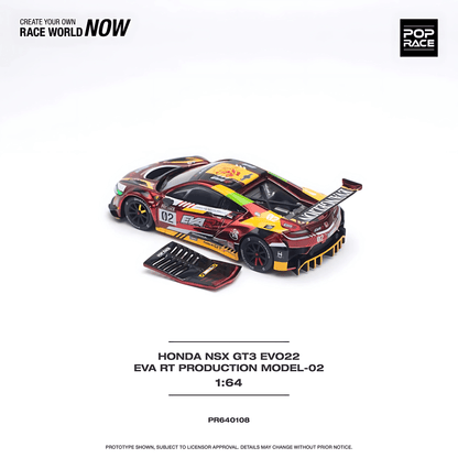 Honda NSX GT3 Evo22 Eva RT Production Model - 2 Pop Race 1/64 - PR64 - 108