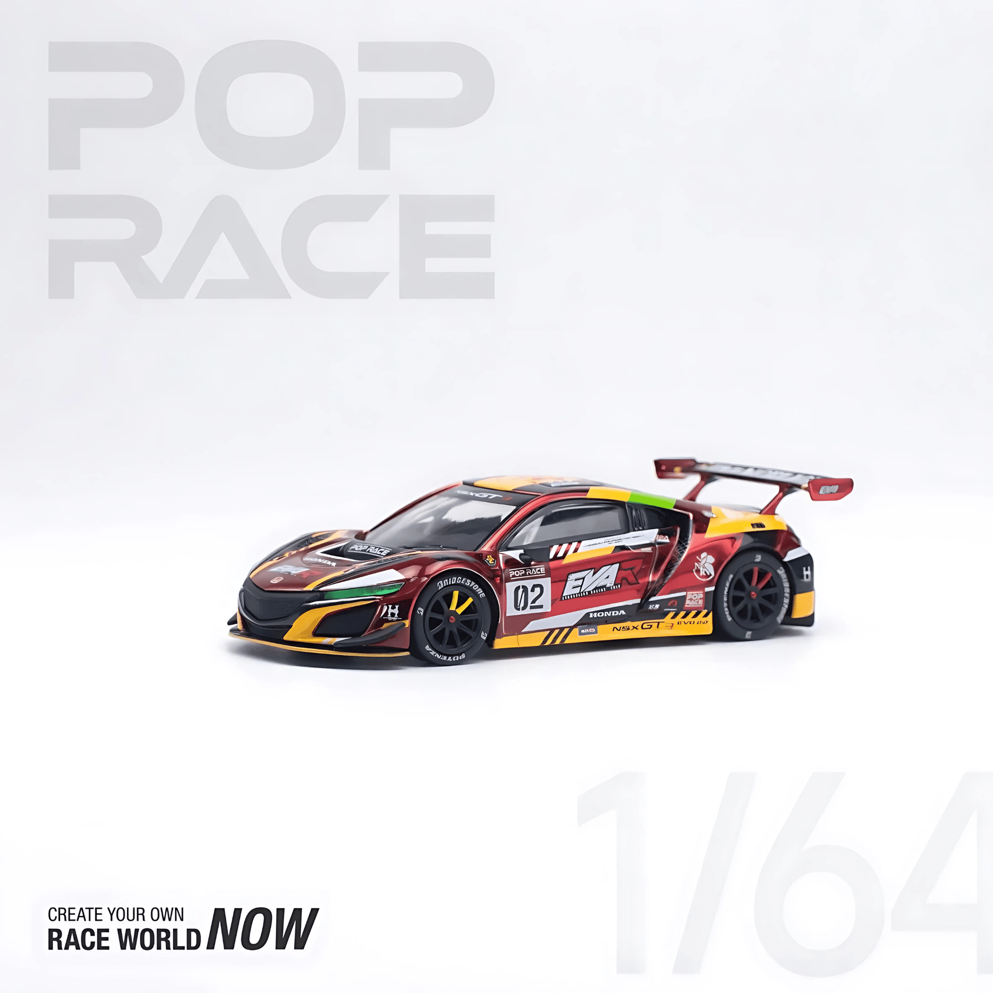 Honda NSX GT3 Evo22 Eva RT Production Model - 2 Pop Race 1/64 - PR64 - 108