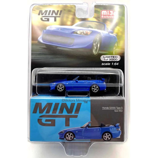 Honda S2000 AP2 Type S RHD Apex Blue Mini GT 1/64 - MGT00376rhd