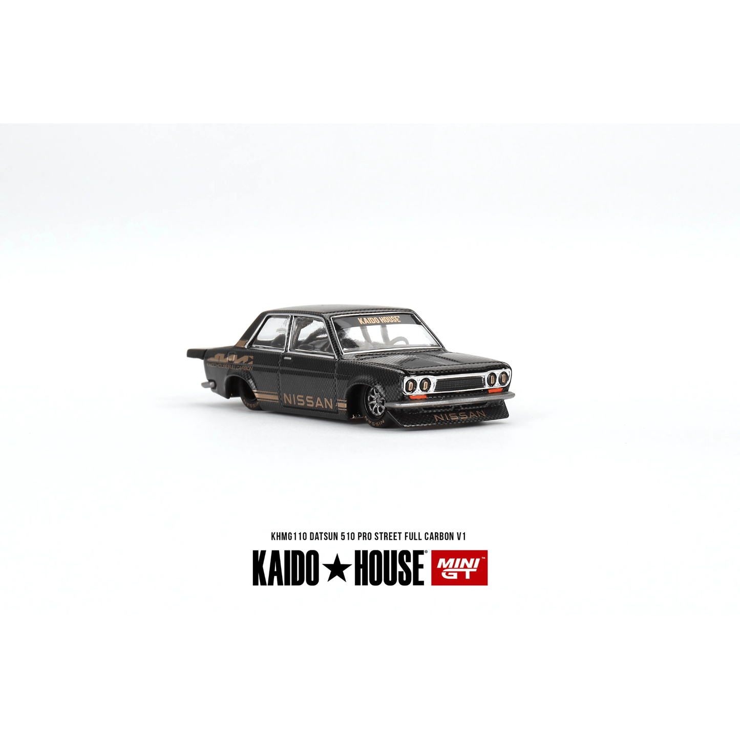 Kaido House Datsun 510 Pro Street Full Carbon V1 Mini GT 1/64 - KHMG110