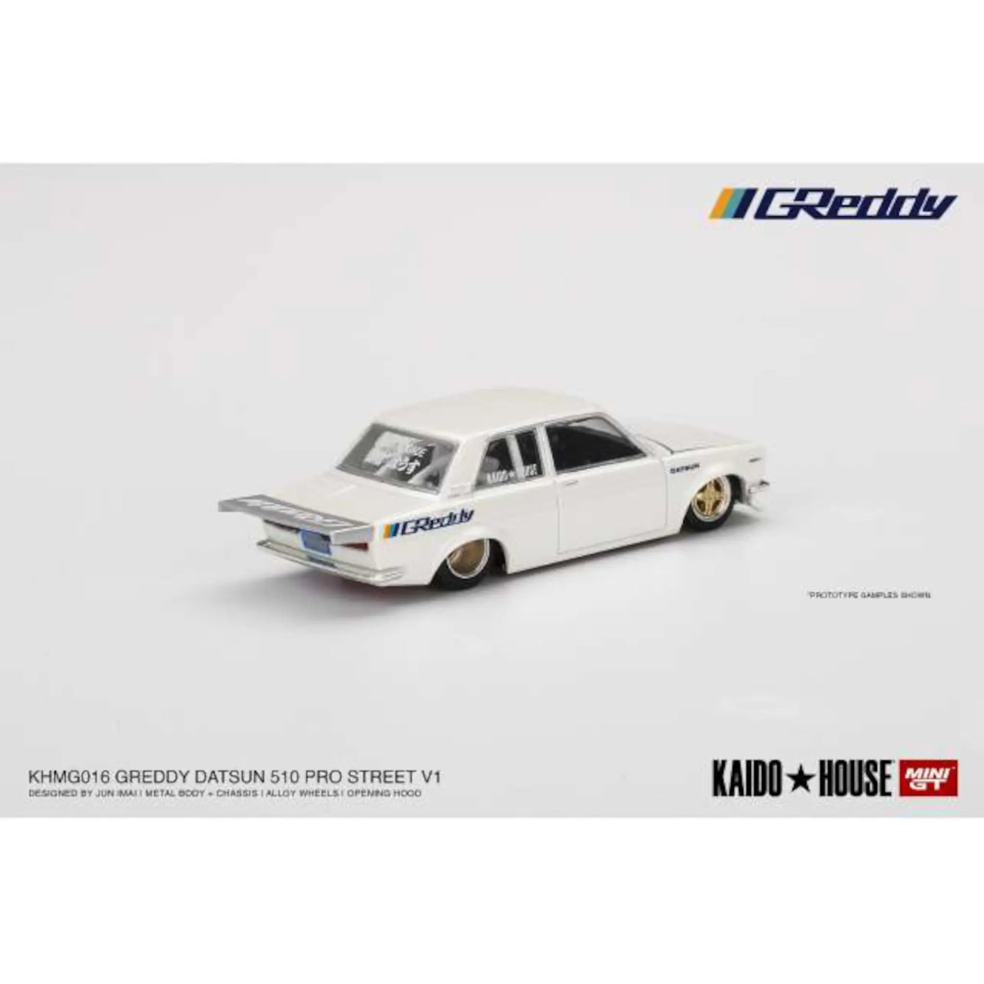 Kaido House Datsun 510 pro street GReddy Mini GT 1/64 | Motors Miniatures