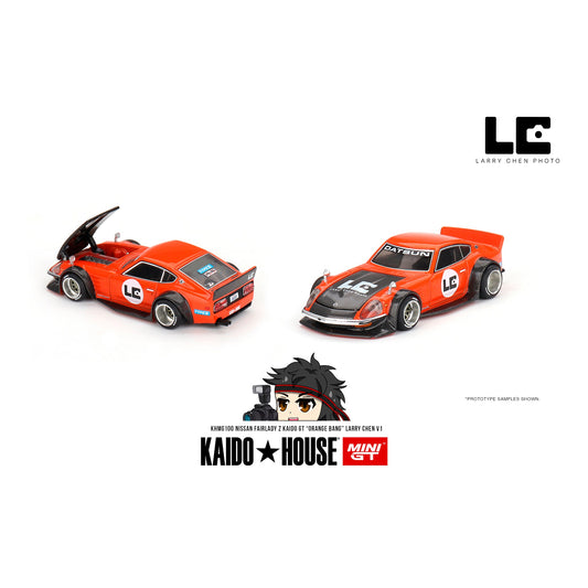 Kaido House Nissan Fairlady Z Kaido GT ORANGE BANG Larry Chen V1 Mini GT 1/64 - KHMG100