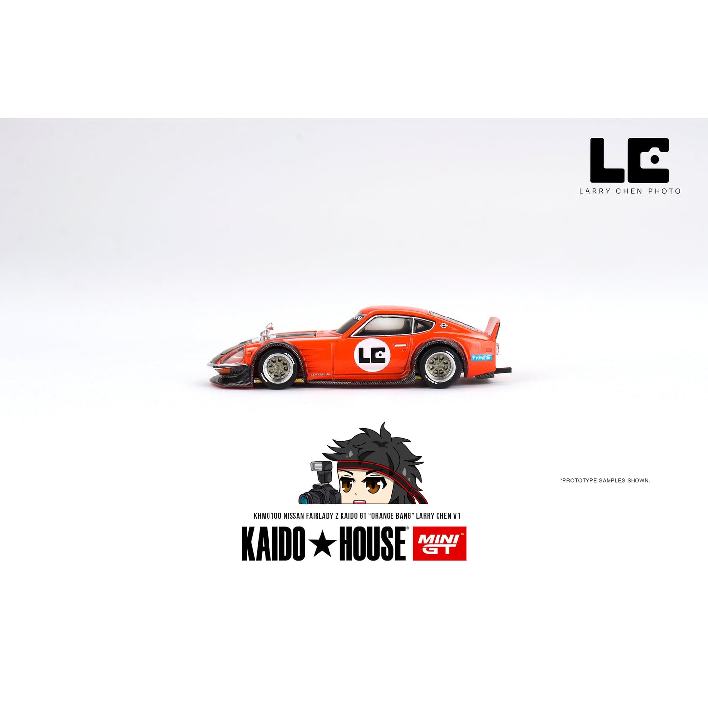 Kaido House Nissan Fairlady Z Kaido GT ORANGE BANG Larry Chen V1 Mini GT 1/64 - KHMG100