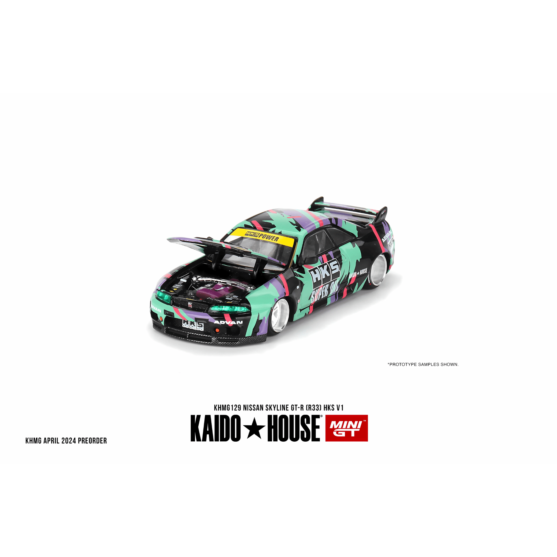 Kaido House Nissan Skyline GT - R R33 HKS V1 Mini GT 1/64 - KHMG129