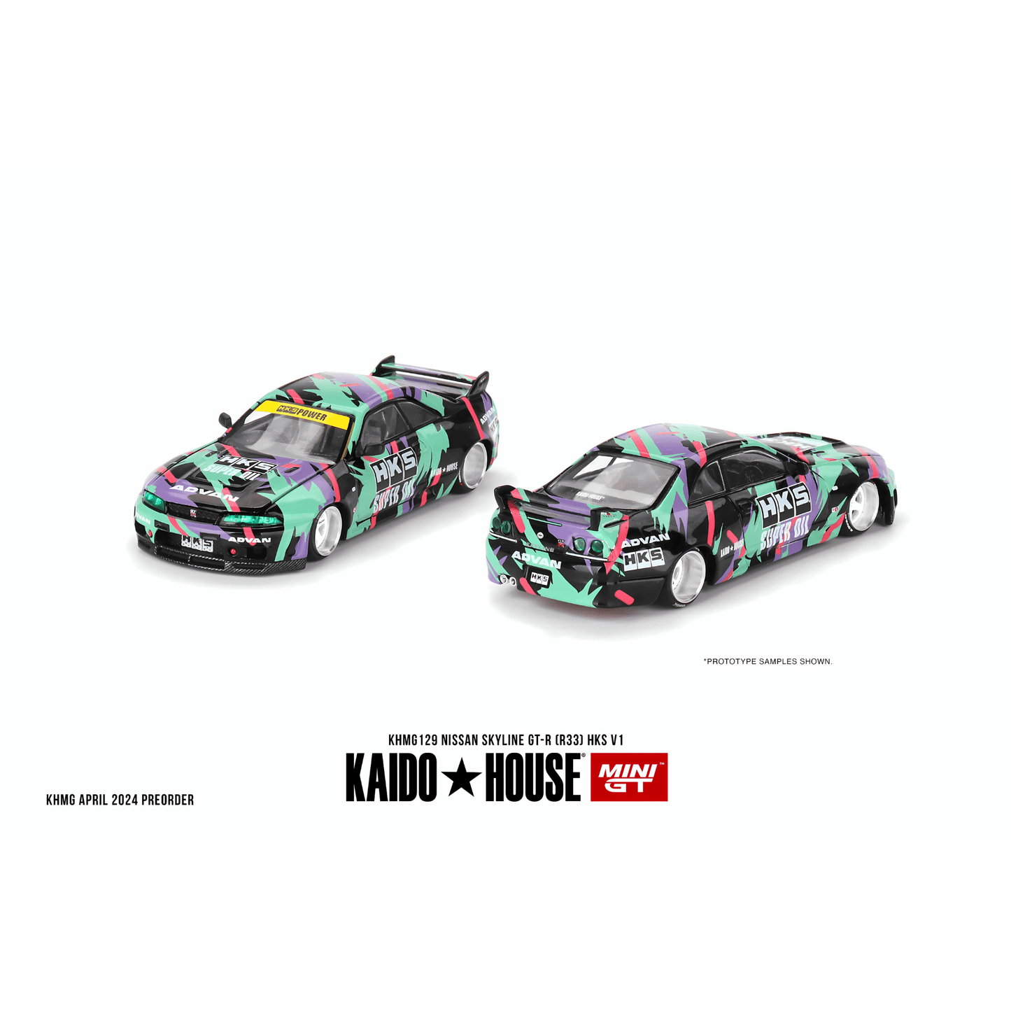 Kaido House Nissan Skyline GT - R R33 HKS V1 Mini GT 1/64 - KHMG129