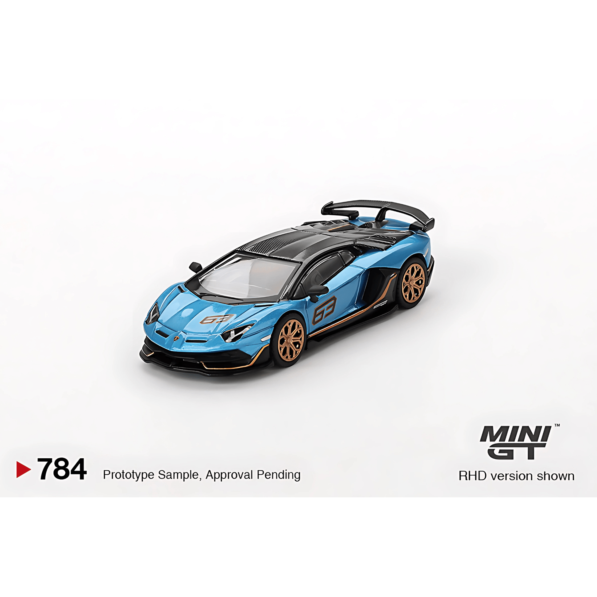 Lamborghini Aventador SVJ #63 Blu Aegir LHD Mini GT 1/64 - MGT00784 - L