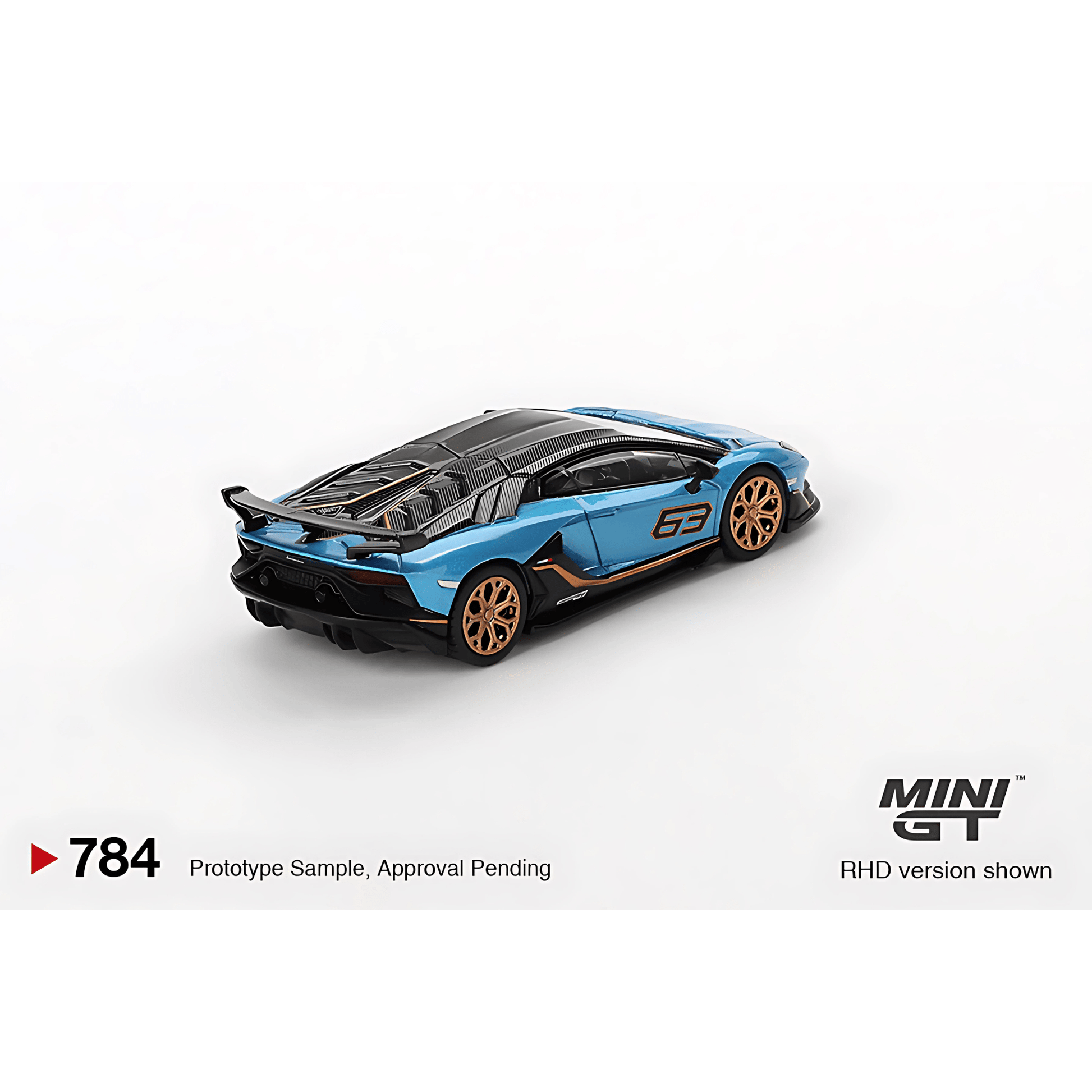 Lamborghini Aventador SVJ #63 Blu Aegir LHD Mini GT 1/64 - MGT00784 - L