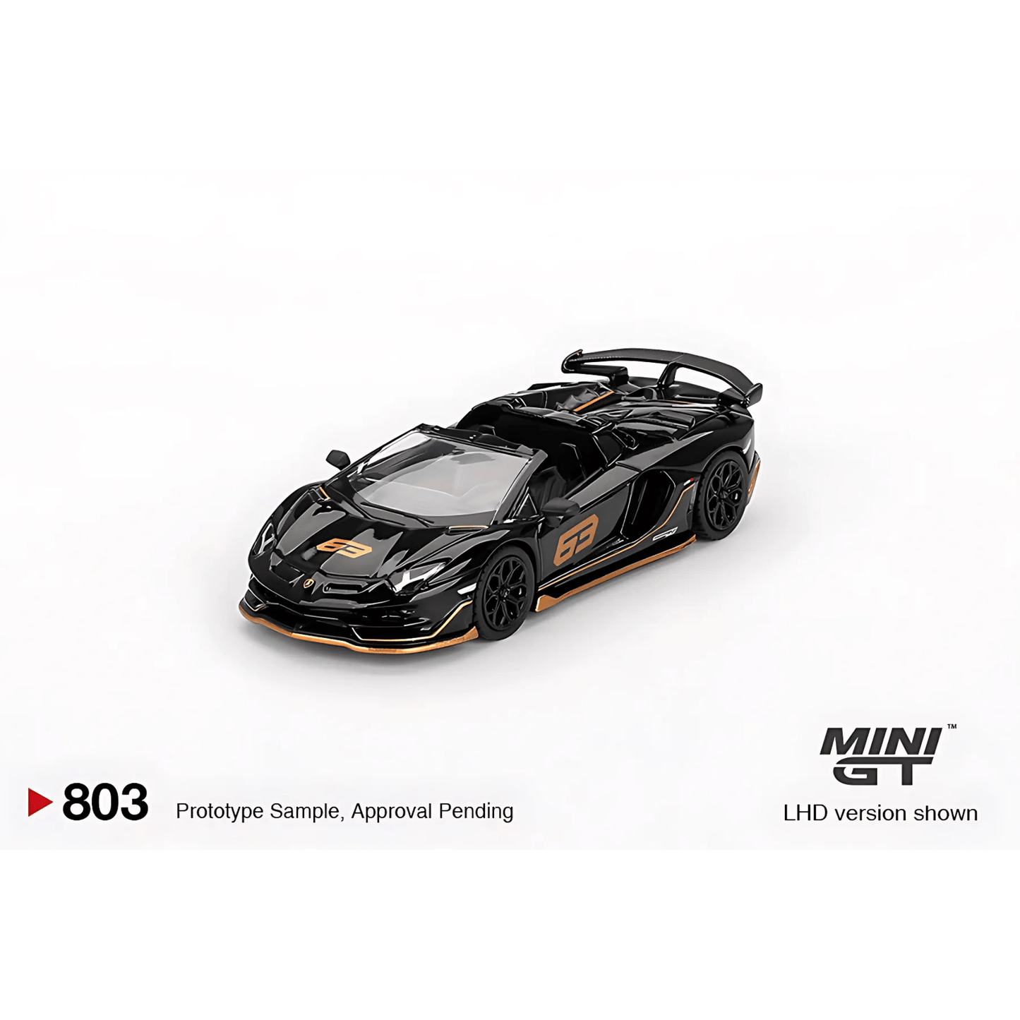 Lamborghini Aventador SVJ 63 Roadster Nero Aldebaran LHD Mini GT 1/64 - MGT00803 - L