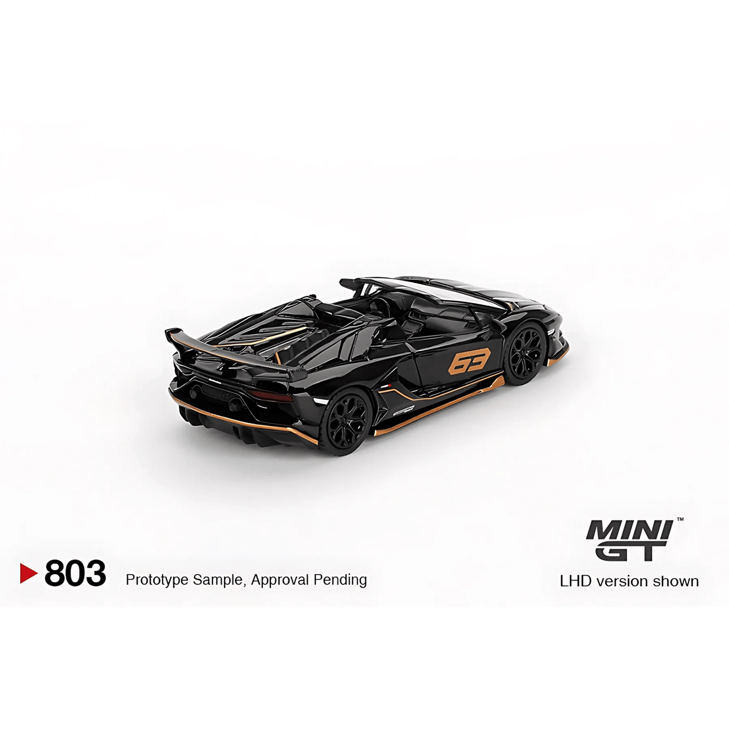 Lamborghini Aventador SVJ 63 Roadster Nero Aldebaran LHD Mini GT 1/64 - MGT00803 - L