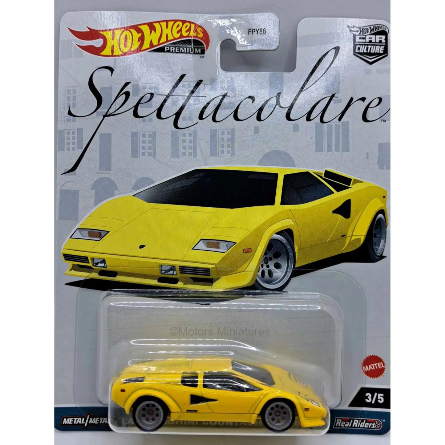 Lamborghini Countach LP 5000 QV jaune Hotwheels 1/64 | Motors Miniatures