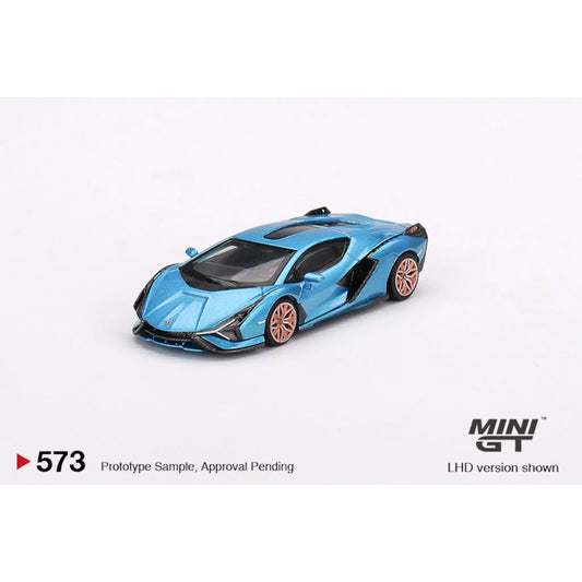 Lamborghini Sian FKP 37 Blu Aegir LHD Mini GT 1/64 | Motors Miniatures