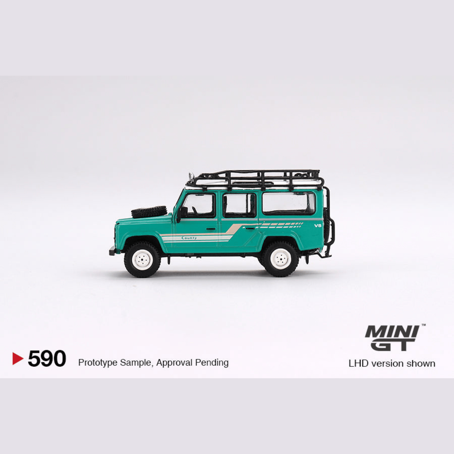 Land Rover Defender 110 1985 County Station Wagon Trident Green RHD Mini GT 1/64 - MGT00590 - R