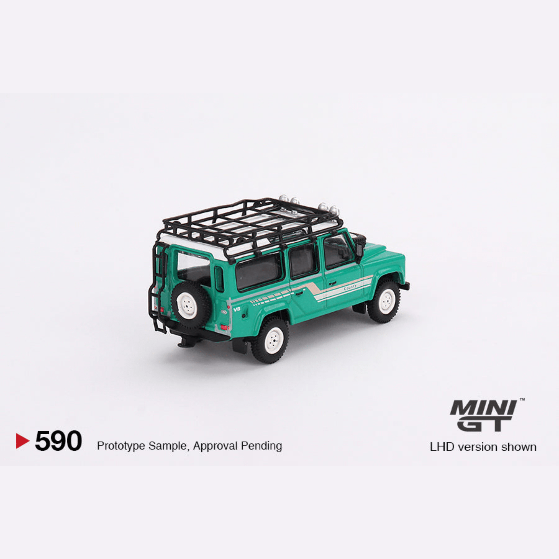 Land Rover Defender 110 1985 County Station Wagon Trident Green RHD Mini GT 1/64 - MGT00590 - R