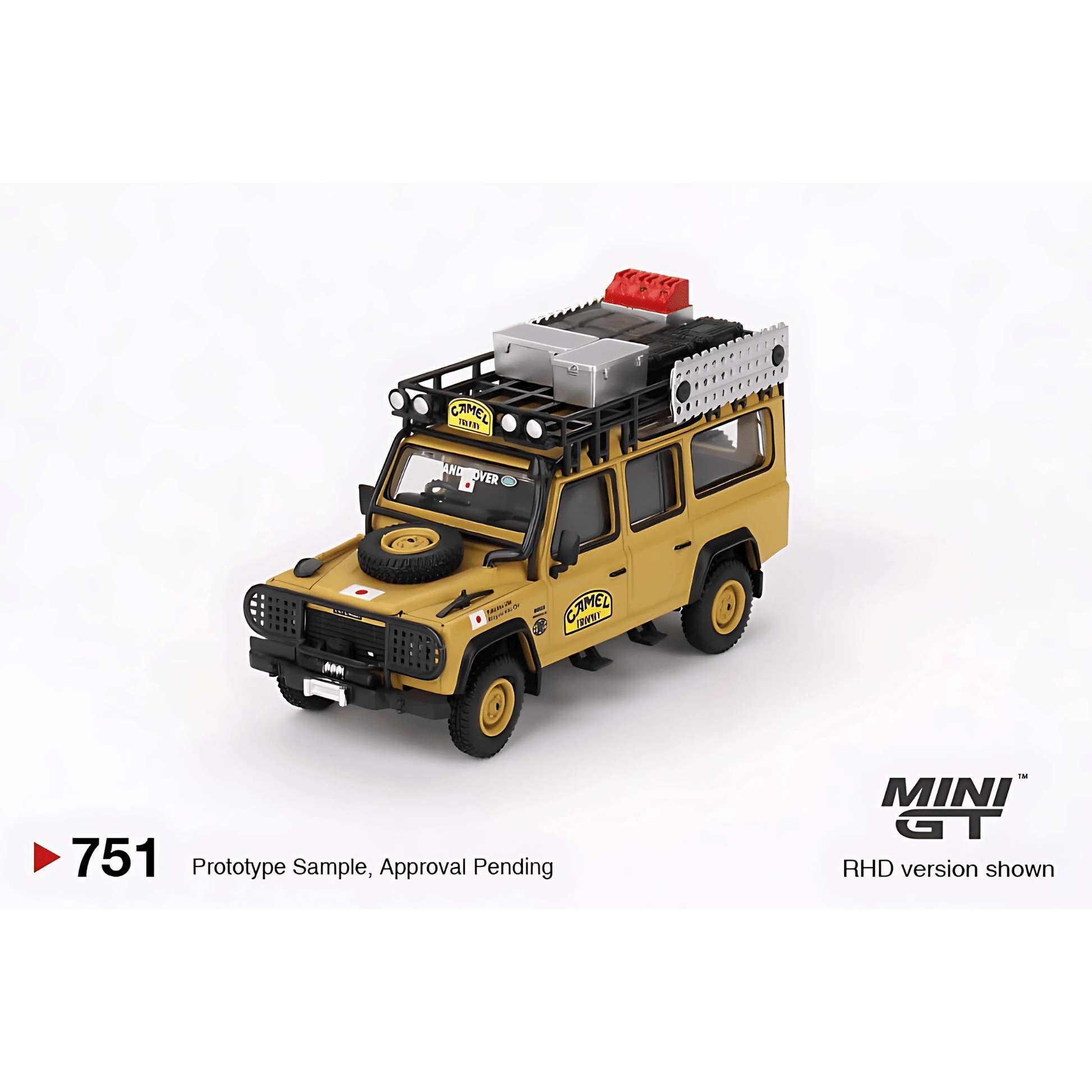 Land Rover Defender 110 1989 Camel Trophy Amazon Team Japan RHD Mini GT 1/64 - MGT00751 - R