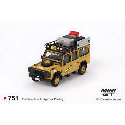 Land Rover Defender 110 1989 Camel Trophy Amazon Team Japan RHD Mini GT 1/64 - MGT00751 - R