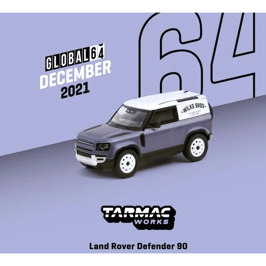 Land Rover Defender 90 Matt Blue - Grey Tarmac Works 1/64 - T64G - 019 - BL