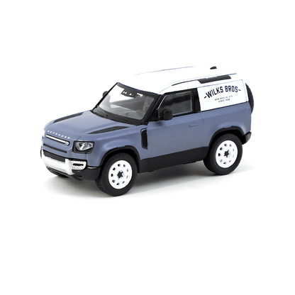 Land Rover Defender 90 Matt Blue - Grey Tarmac Works 1/64 - T64G - 019 - BL