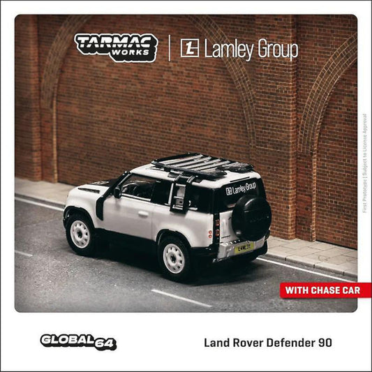Land Rover Defender 90 White Metallic Tarmac Works 1/64 - TC-T64G019WH