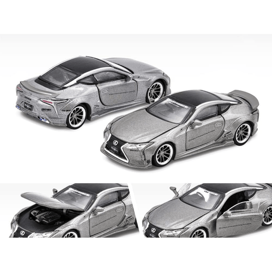 Lexus LC500 LB Works Metal Silver Era Car 1/64 - LS21LC2701