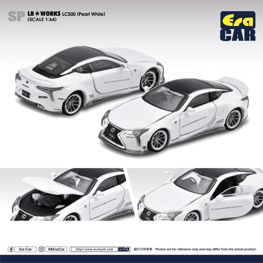 Lexus LC500 LB Works pearl white Era Car 1/64 - LS21LC2901