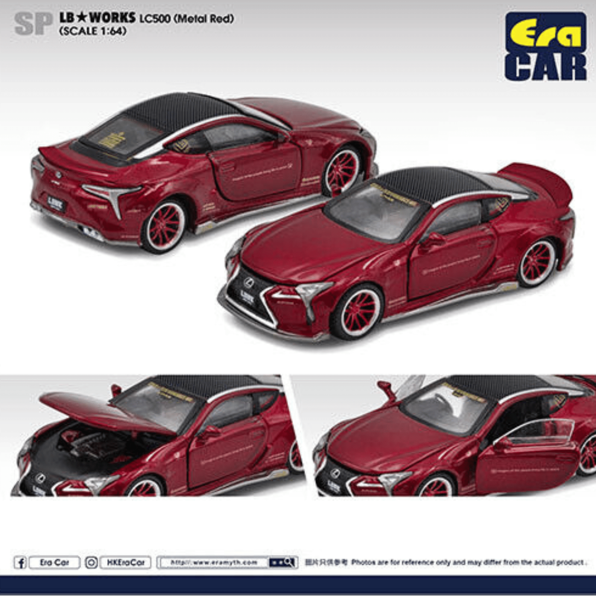 Lexus LC500 LB Works rouge Era Car 1/64 - LS21LC2201