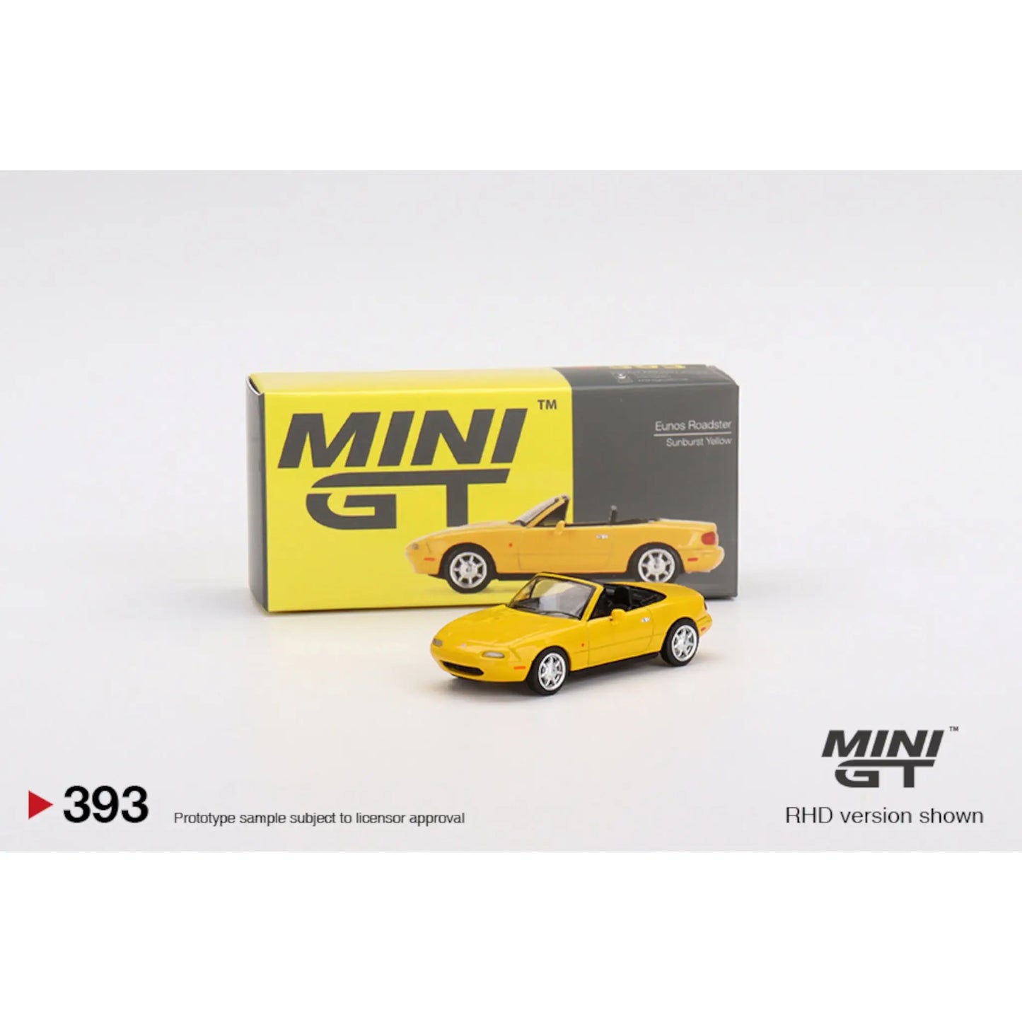 Mazda Eunos Roadster RHD Sunburst Yellow Mini GT 1/64 | Motors Miniatures